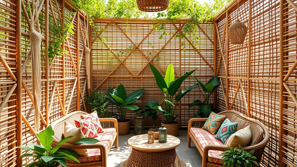 boho bamboo privacy screens