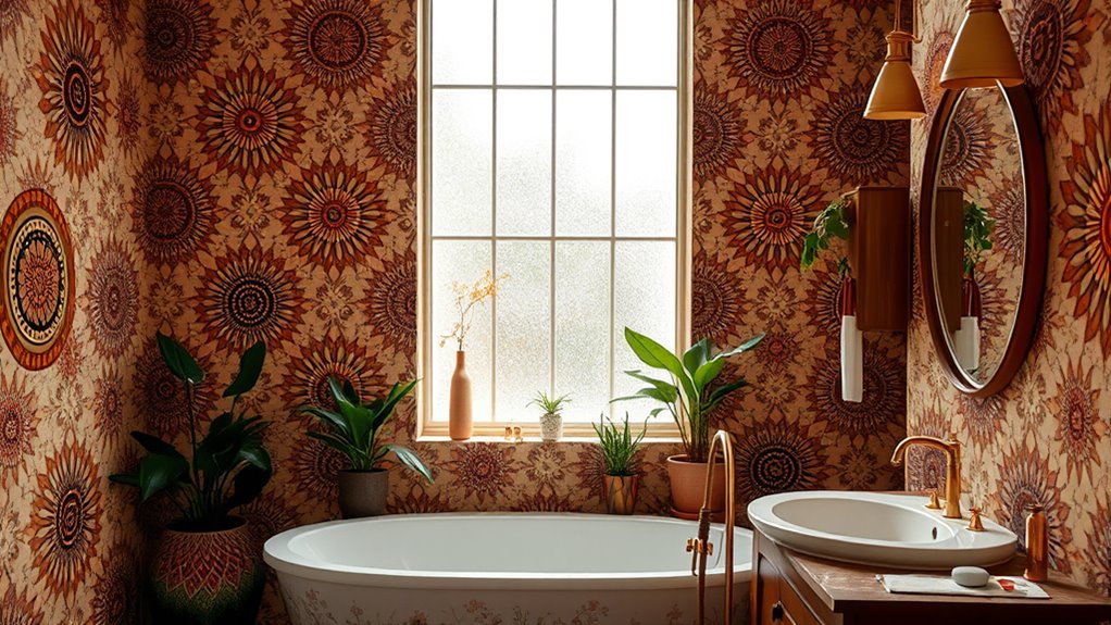 boho bathroom wallpaper ideas