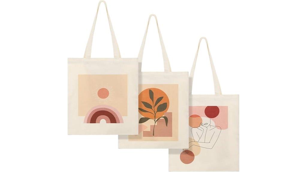 boho canvas grocery bags