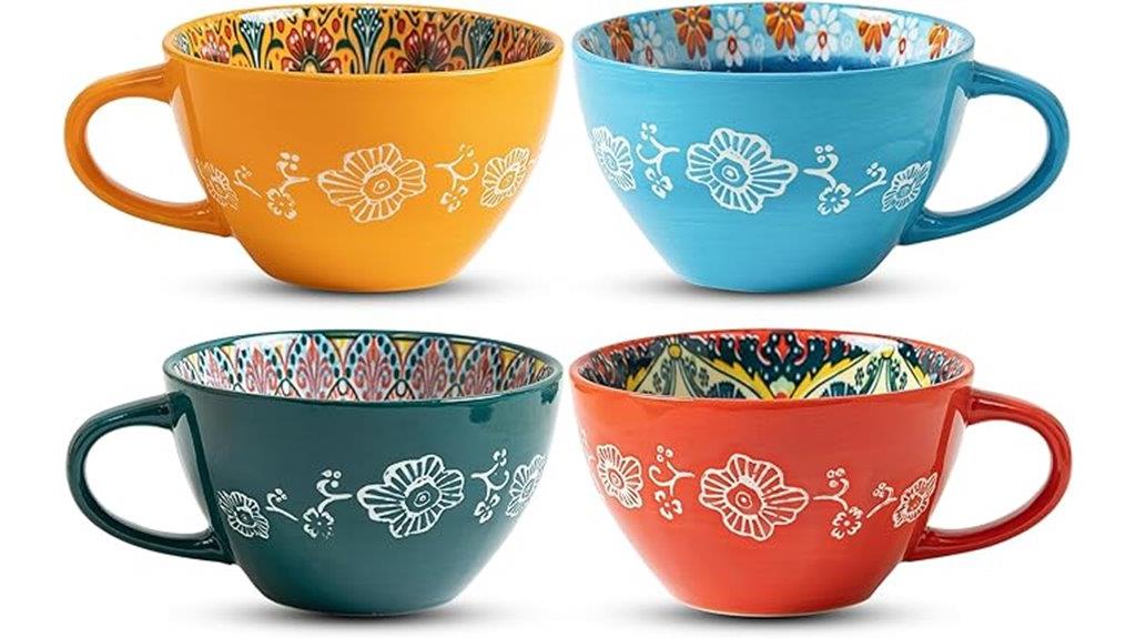 boho ceramic coffee mugs