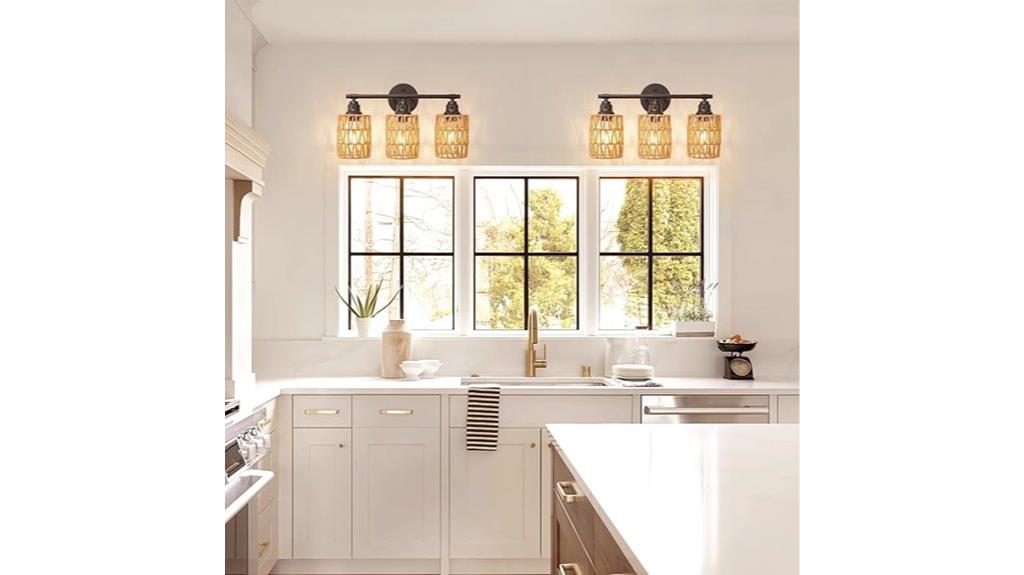 boho coastal bathroom light