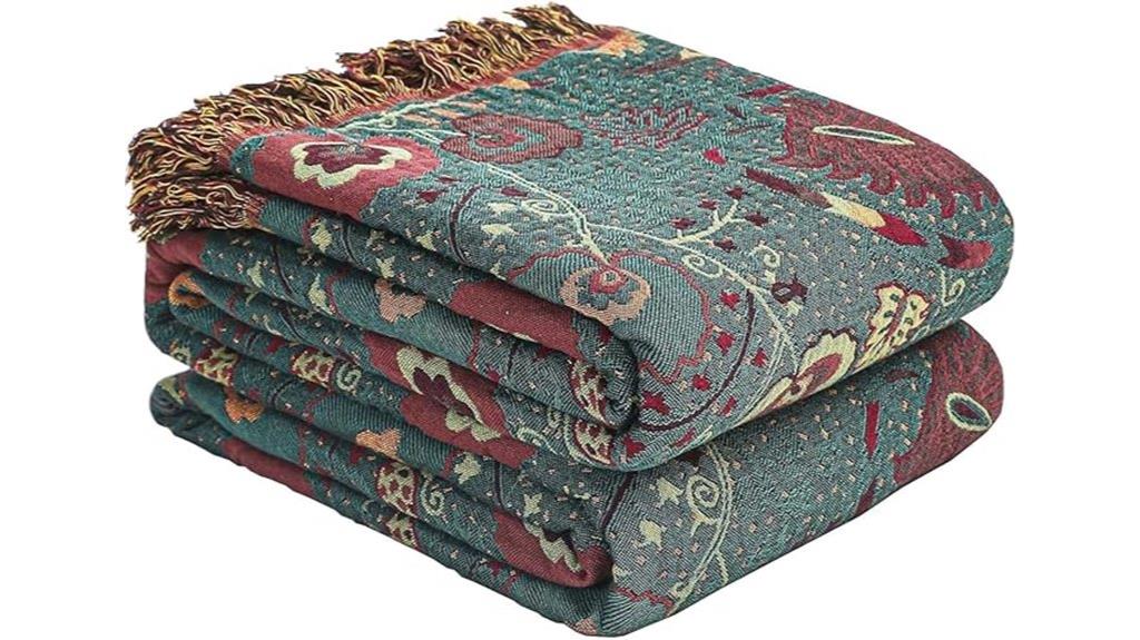 boho cotton bed blanket
