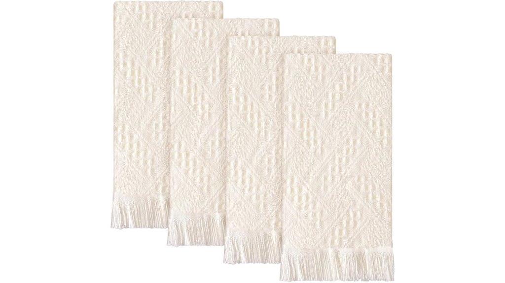 boho cream white towels