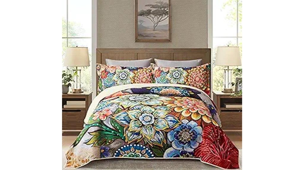 boho floral king quilt
