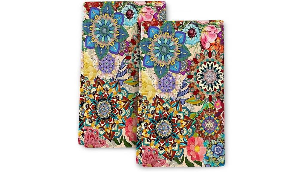 boho floral kitchen towels
