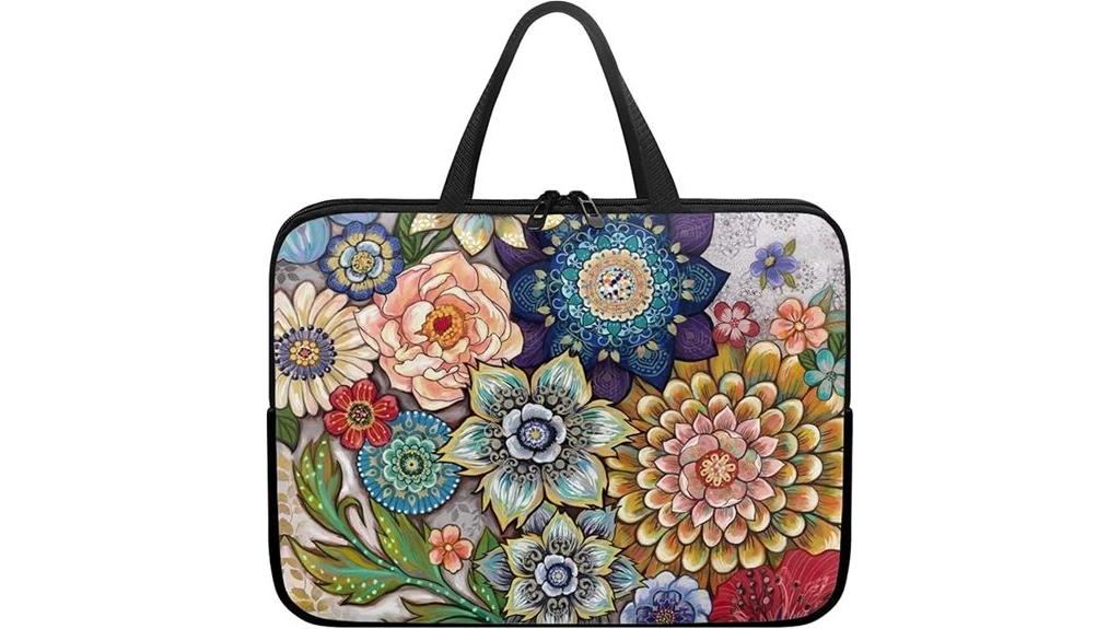 boho floral laptop sleeve