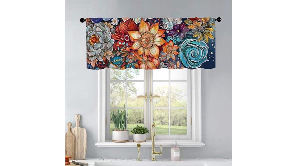 boho flower kitchen curtains