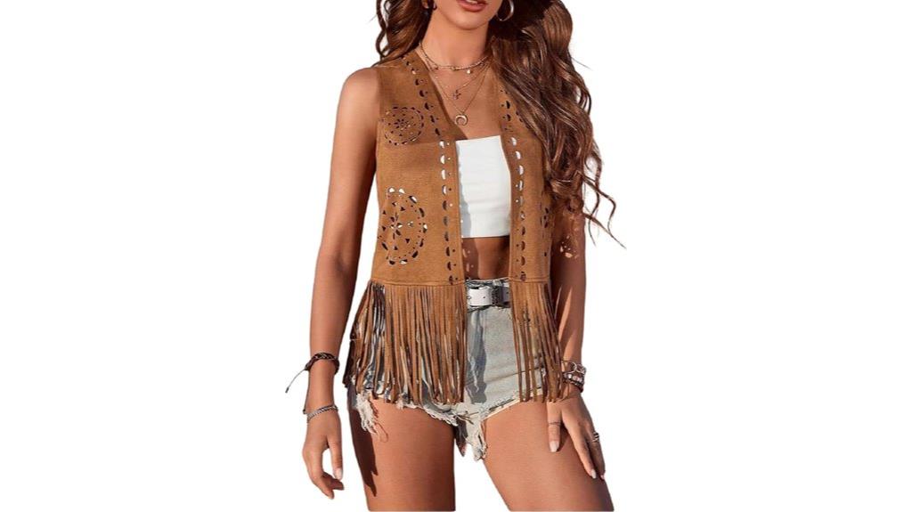 boho fringe faux suede