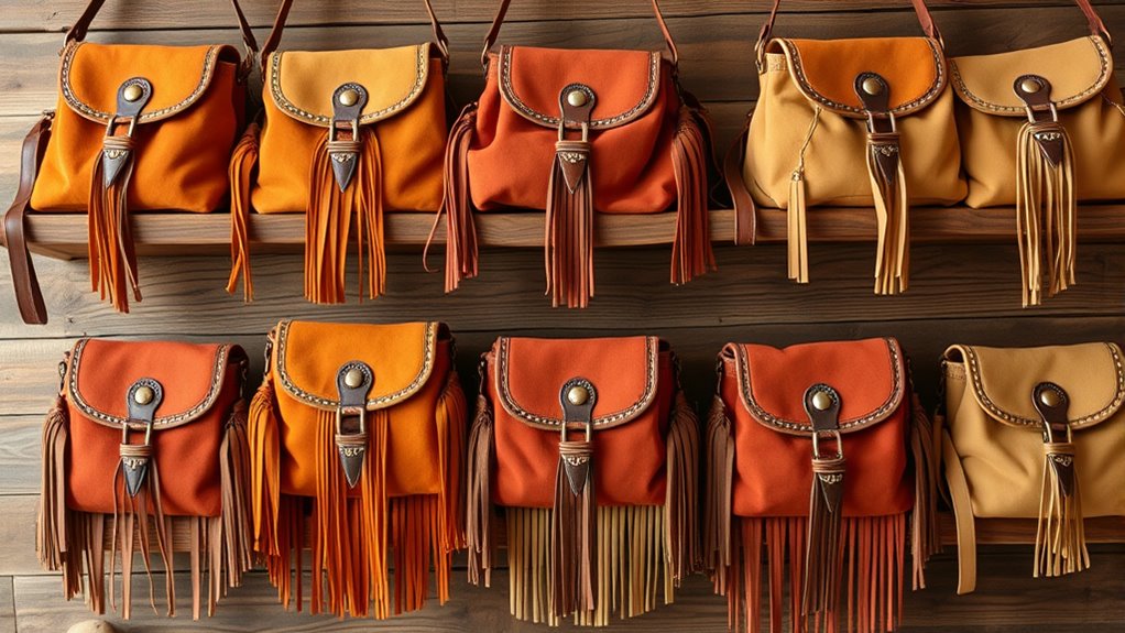 boho fringe suede purses