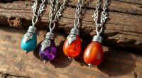 boho gemstone pendant necklaces
