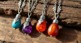boho gemstone pendant necklaces