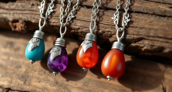 boho gemstone pendant necklaces