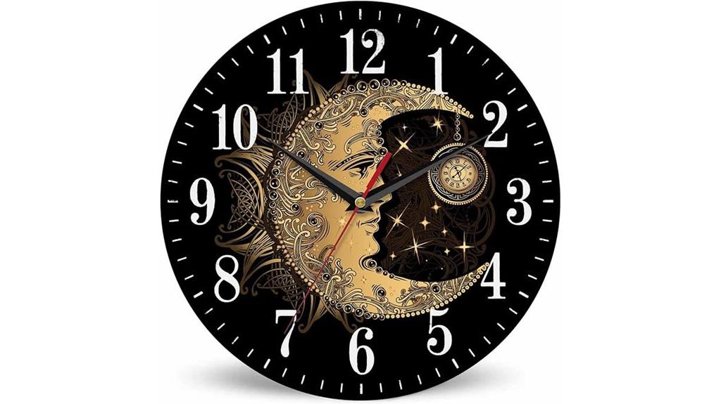 boho golden sun clock