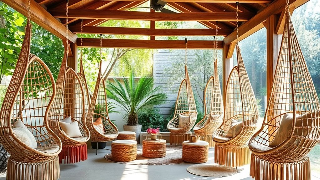 boho hanging lounge chairs