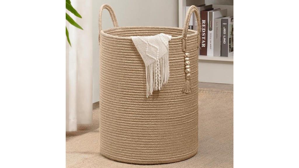 boho jute laundry basket
