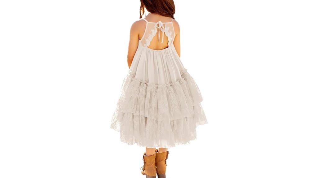 boho lace backless dress