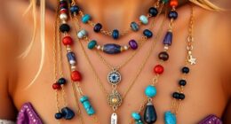 boho layered gemstone necklaces