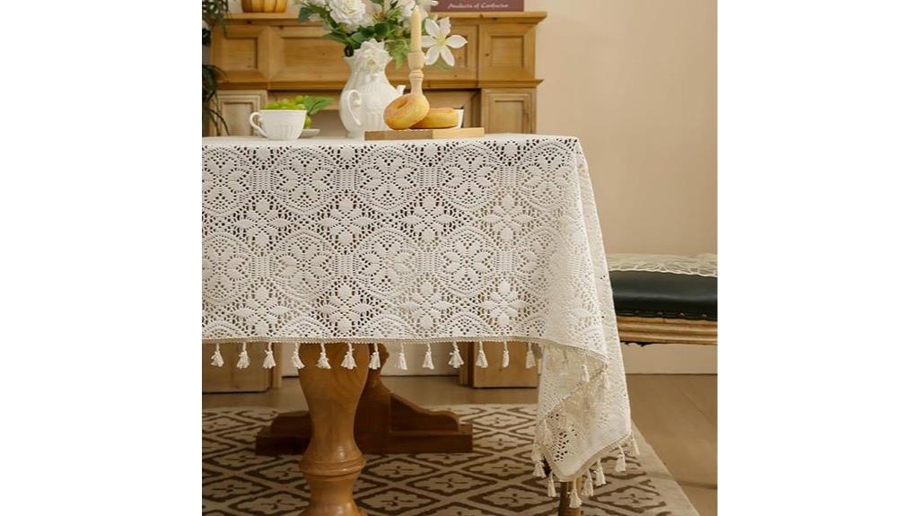 boho linen beige tablecloth