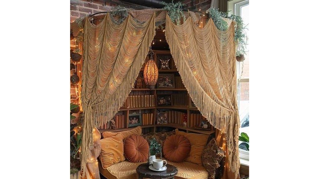 boho macrame curtain decor