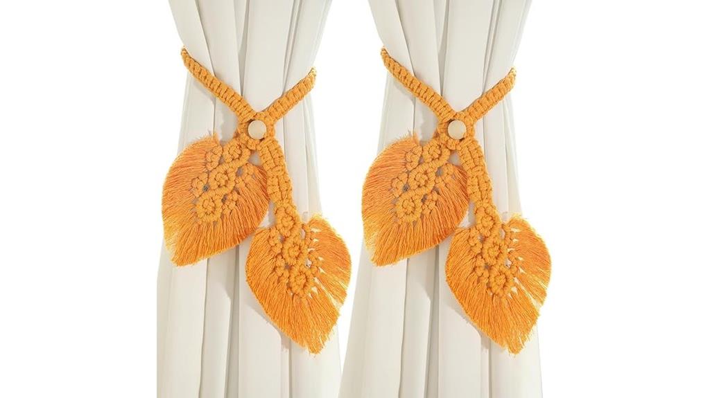 boho macrame curtain holdbacks