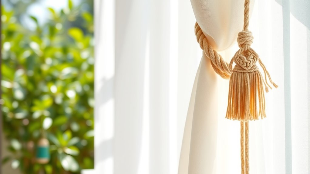 boho macrame curtain tiebacks