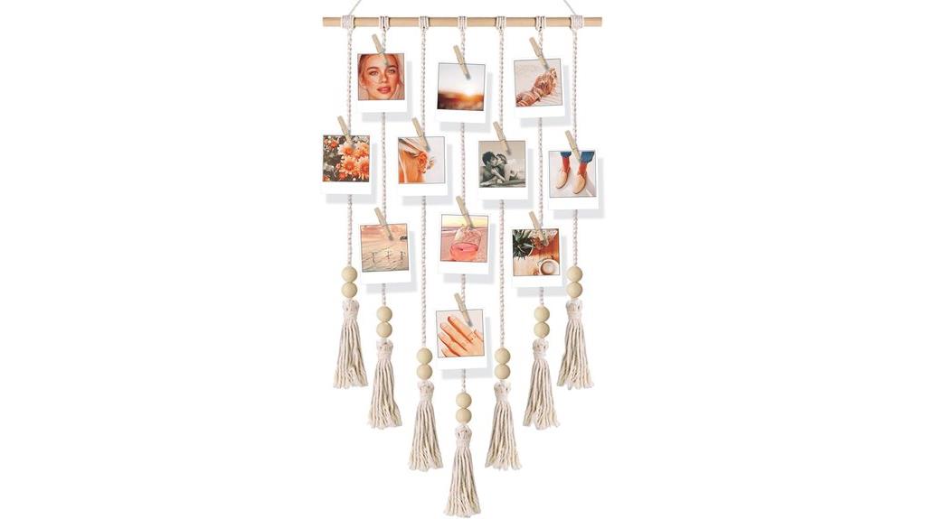 boho macrame photo hanger