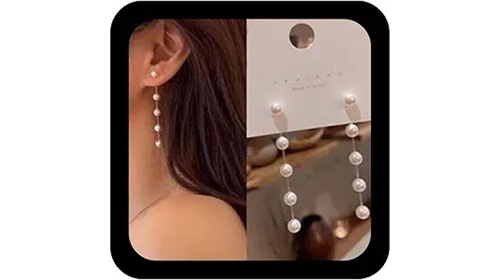 boho pearl drop earrings