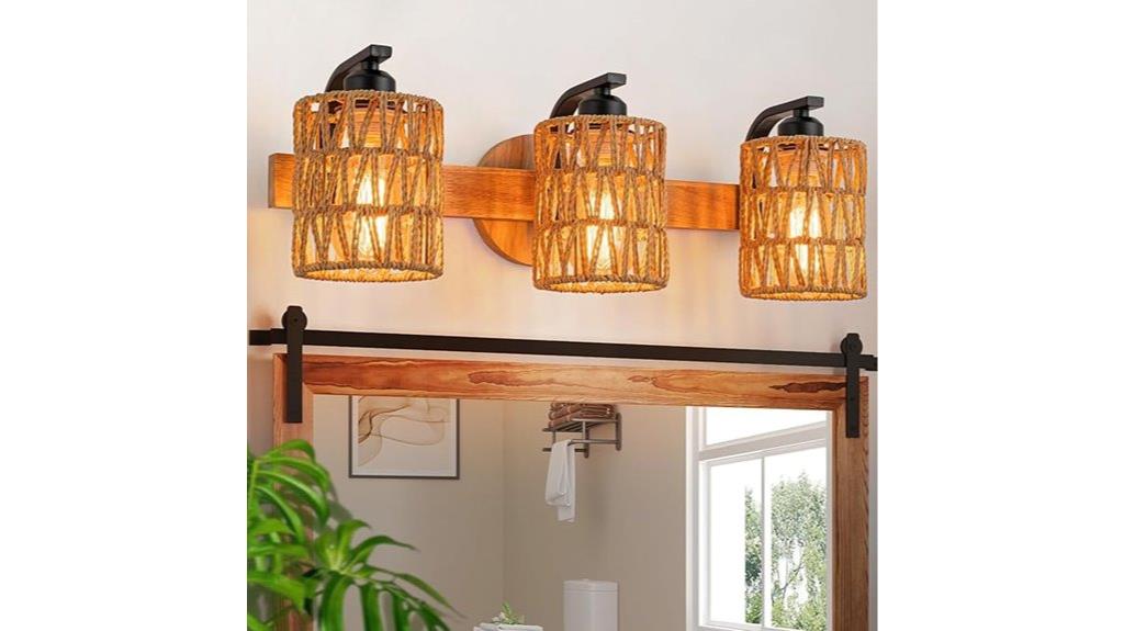 boho rattan cage lighting