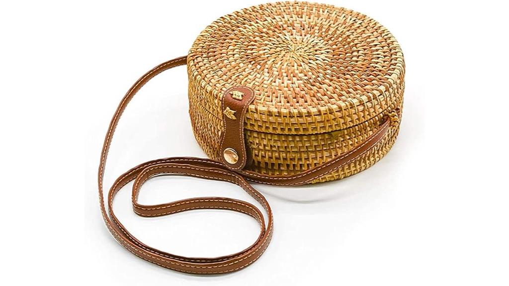 boho round handwoven bag