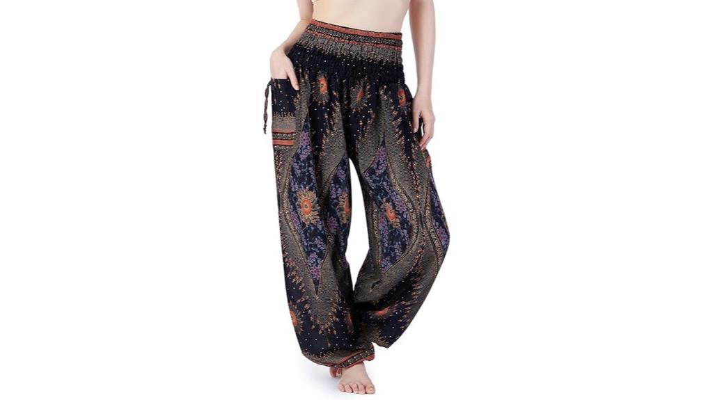 boho smocked waist pants