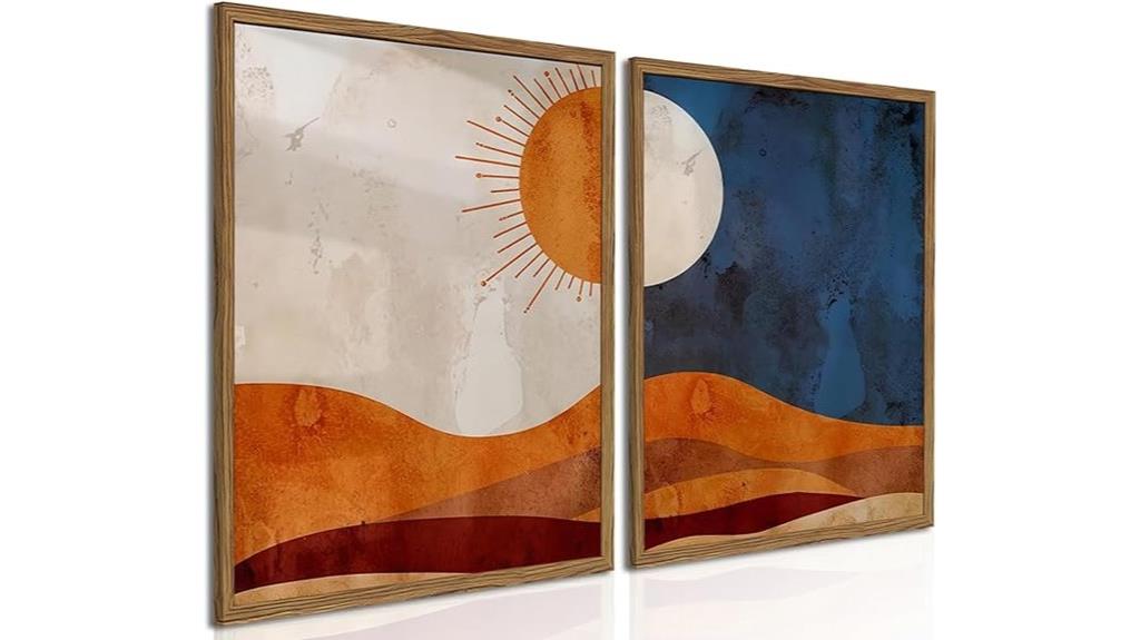 boho sun moon wall art