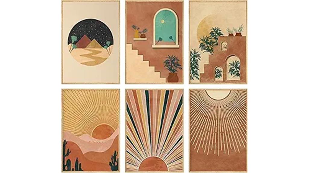 boho sunset landscape art