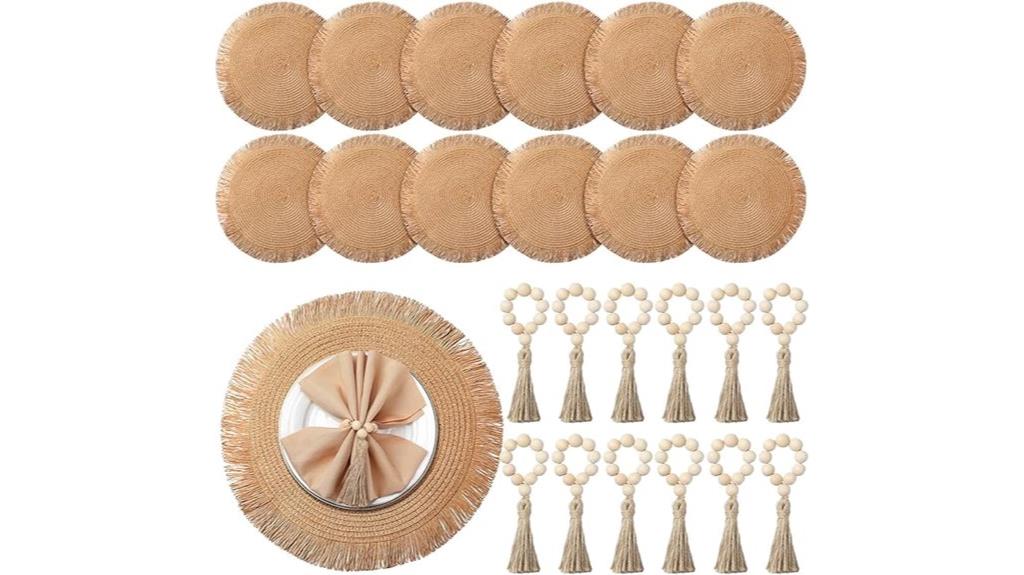 boho tassel napkin rings