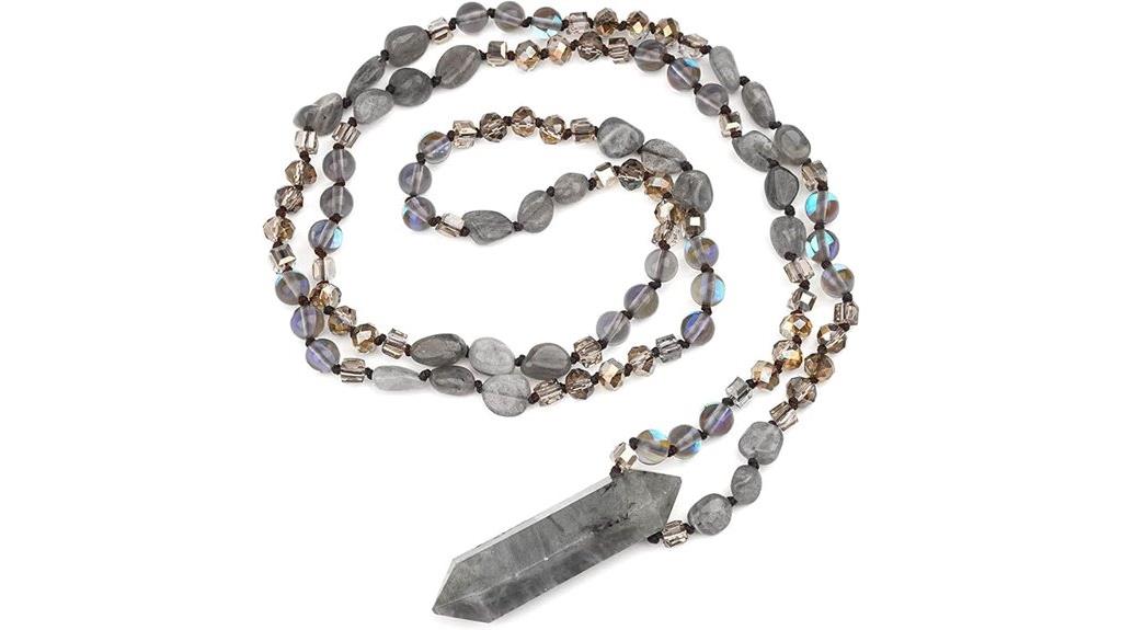 boho turquoise pendant necklace