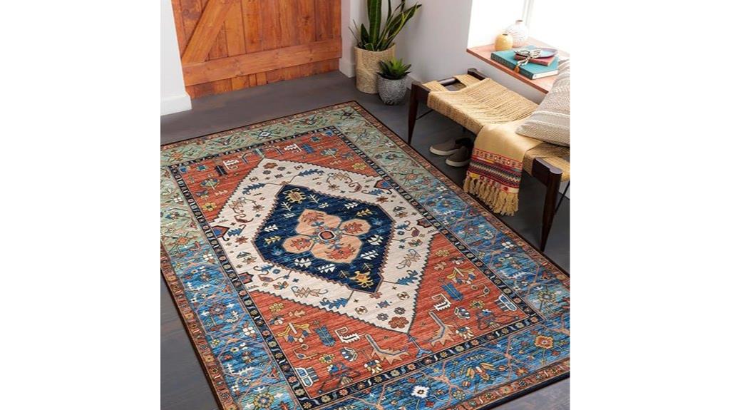 boho washable area rug