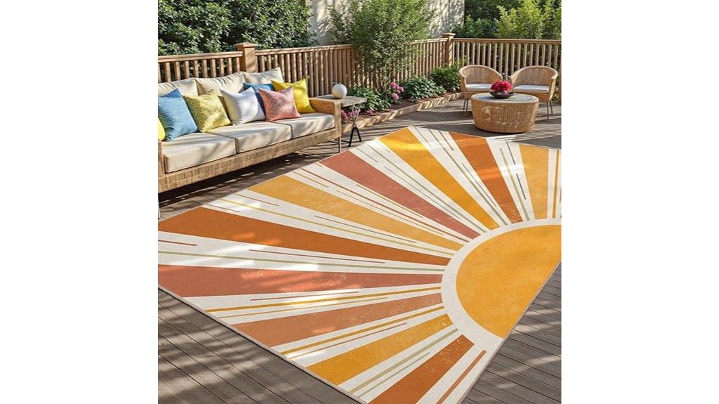 boho washable patio rug
