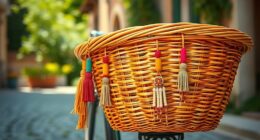 boho wicker bike baskets