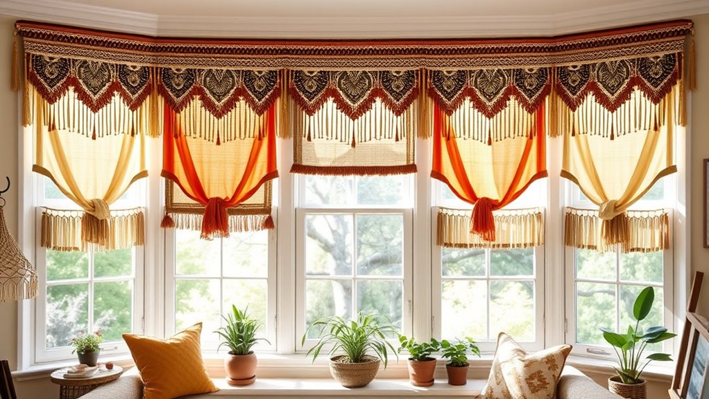 boho window valance ideas