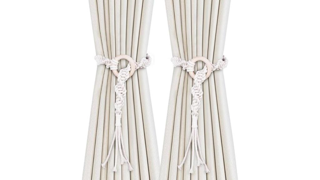 boho wooden curtain tiebacks
