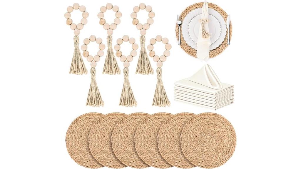 boho woven placemat set