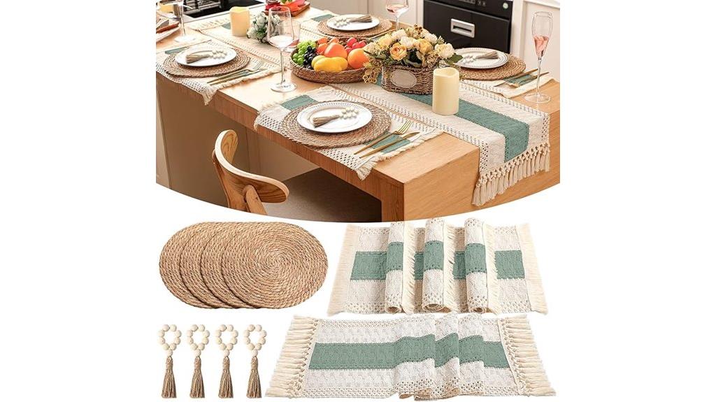 boho woven placemats set