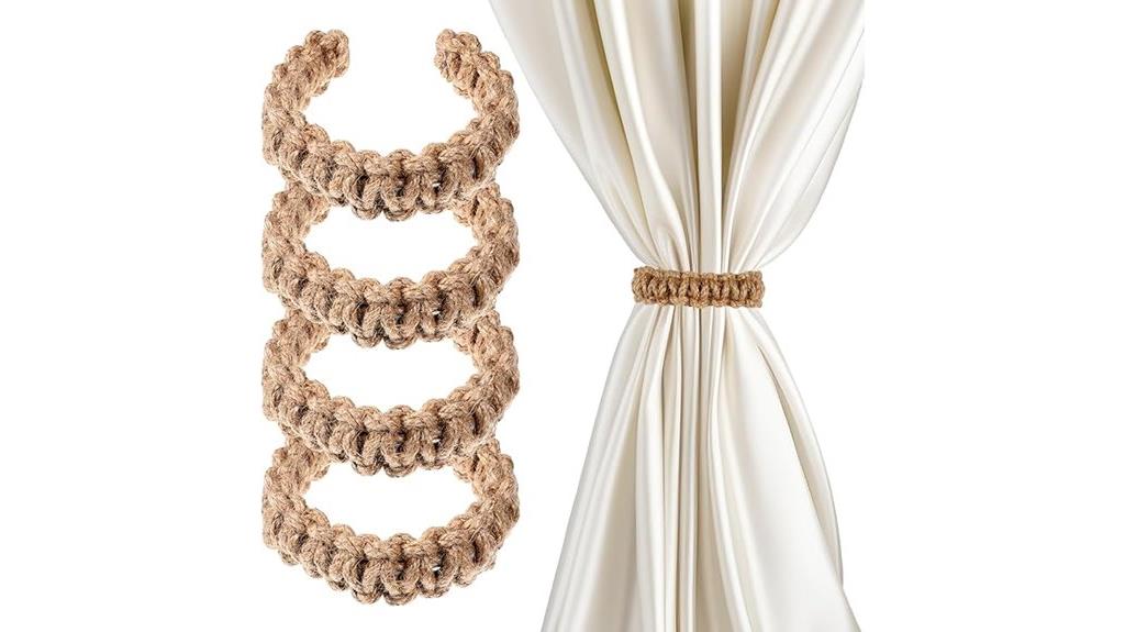 braided curtain tiebacks set