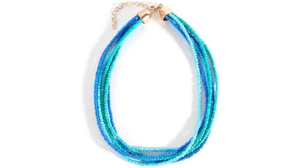bright layered bead necklace