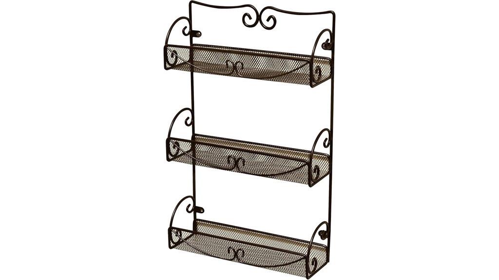 bronze 3 tier wall rack