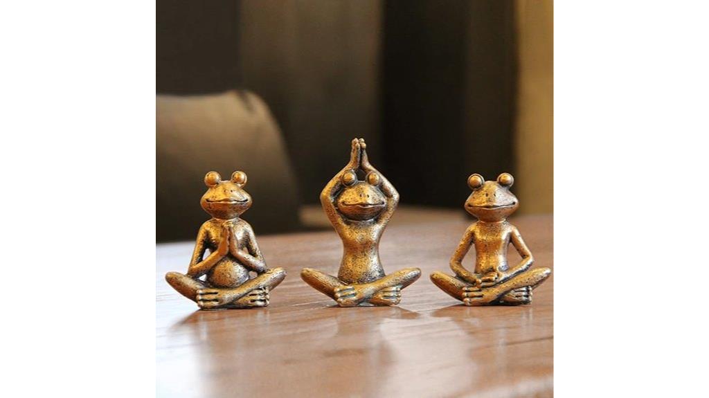 bronze frog yoga set