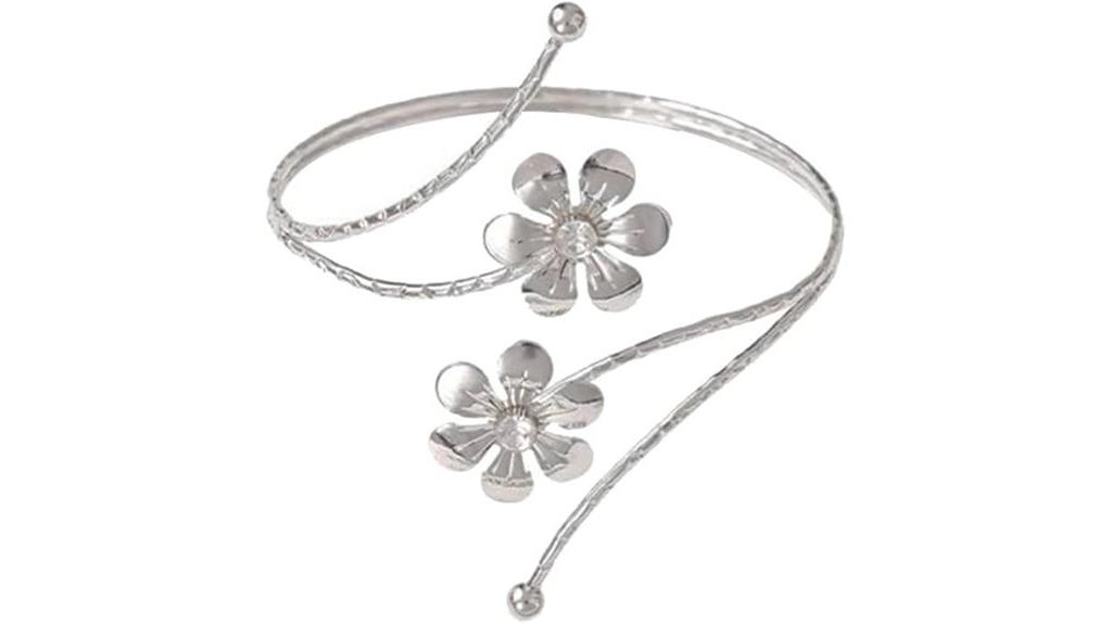 butterfly flower gold bangle