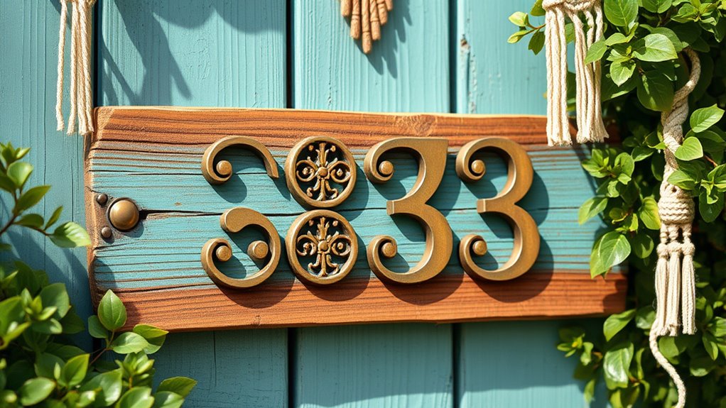 charming boho house number decor