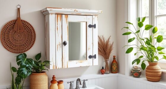 chic boho bathroom storage