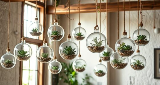 chic boho hanging terrariums
