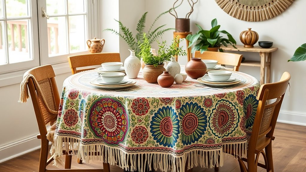 chic boho round tablecloths